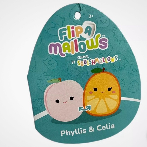 Squishmallow Flip-a-mallow | Celia & Phyliis Orange & Peach Rare 12 Inch Plush - Picture 15 of 16